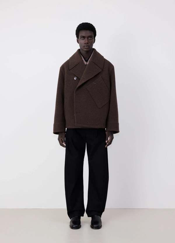 Lemaire Dispatch Peacoat - Brown Chine | Garmentory