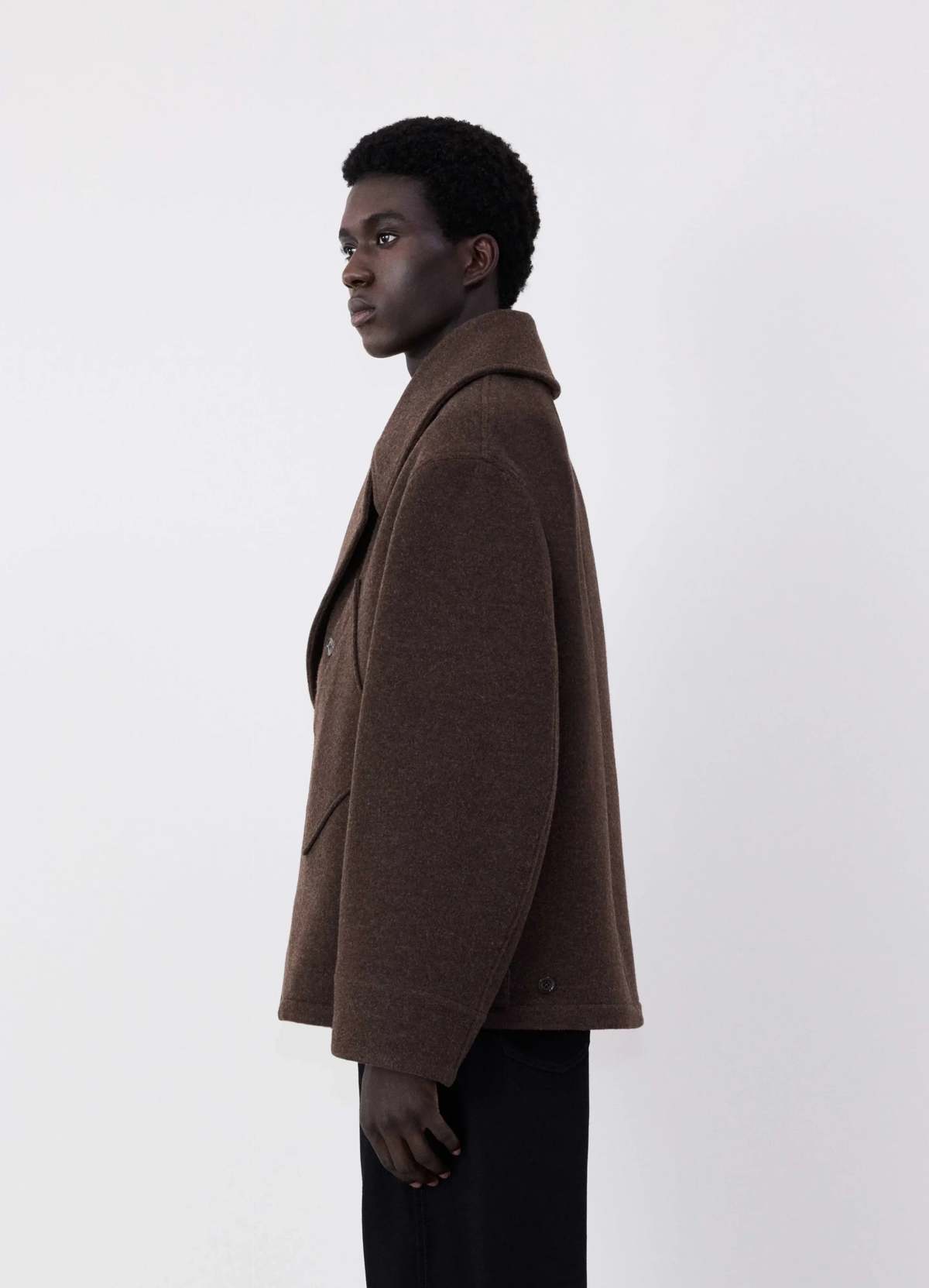 Lemaire Dispatch Peacoat - Brown Chine | Garmentory