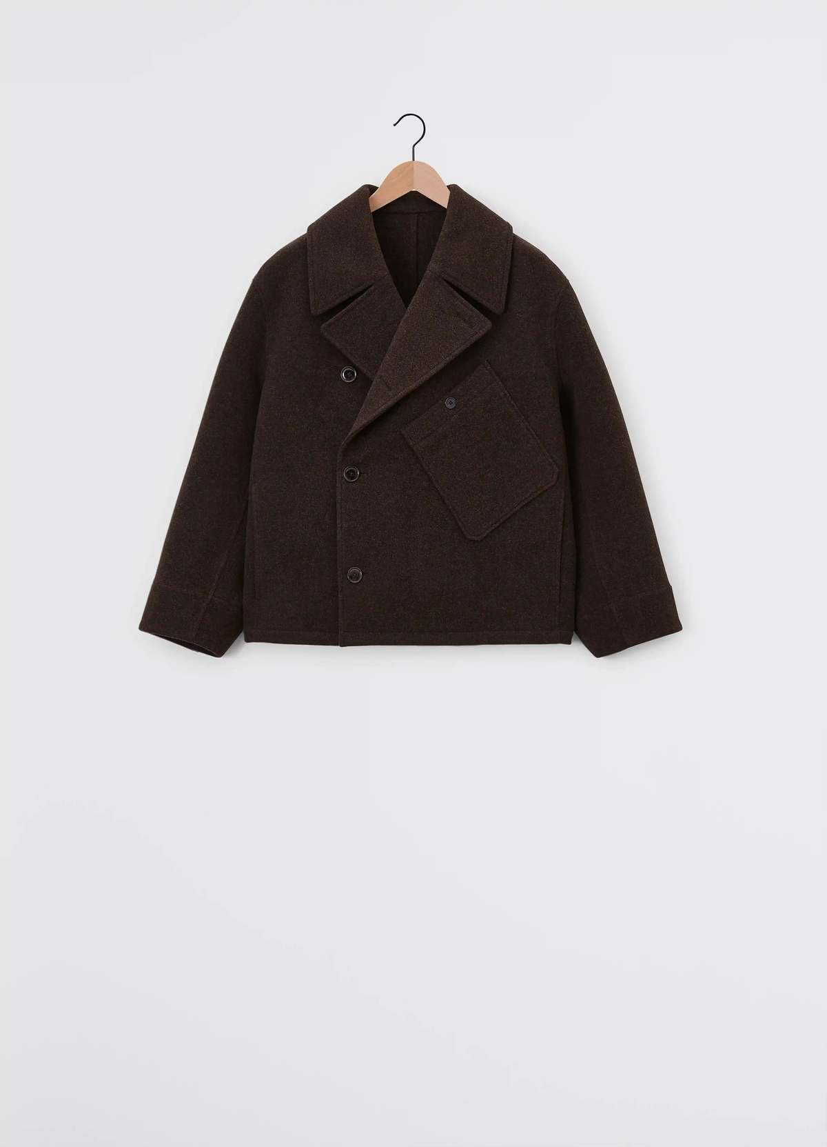 Lemaire Dispatch Peacoat - Brown Chine | Garmentory