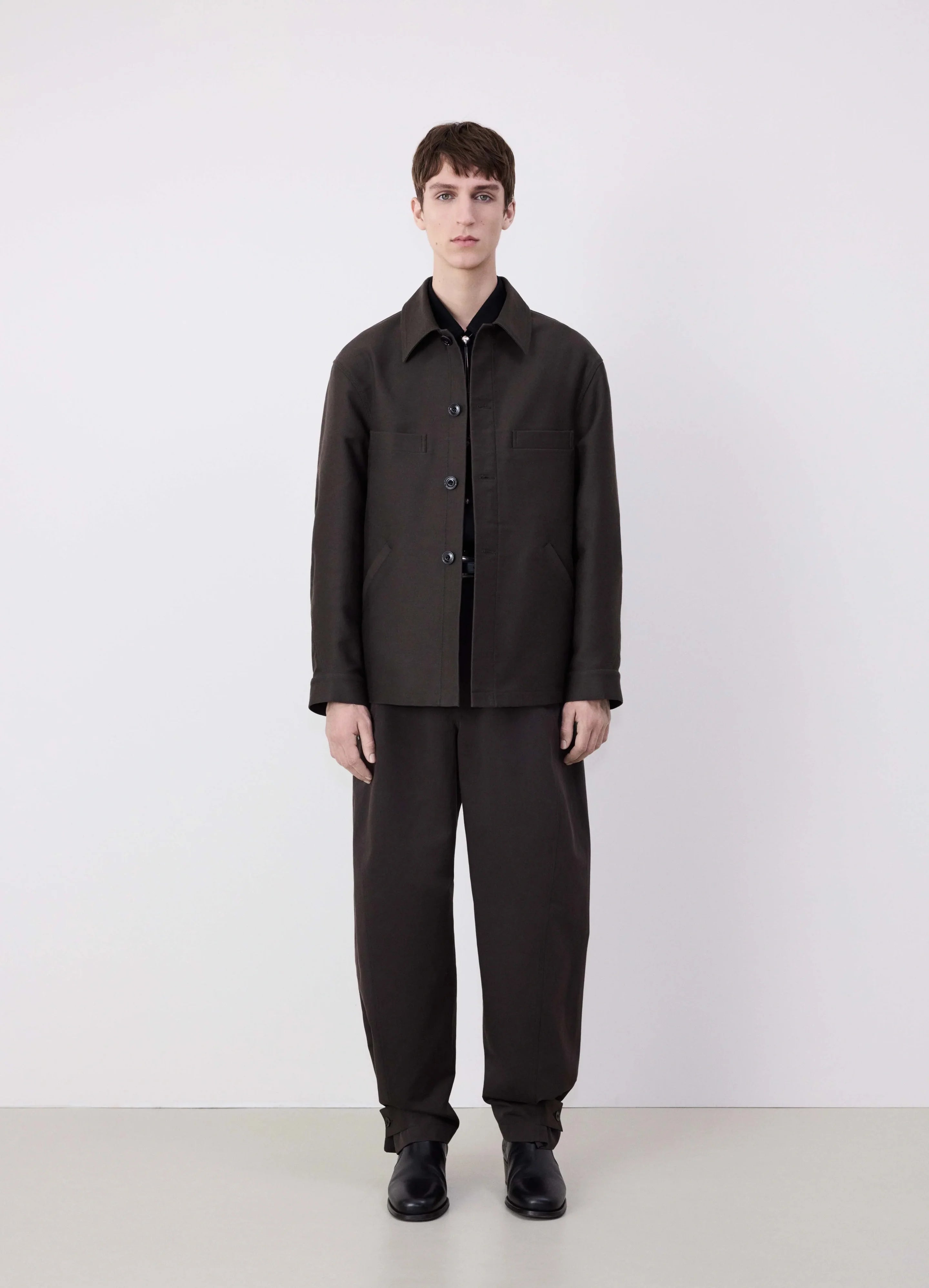 Lemaire Twisted Sleeve Workwear Jacket - Dark Brown | Garmentory