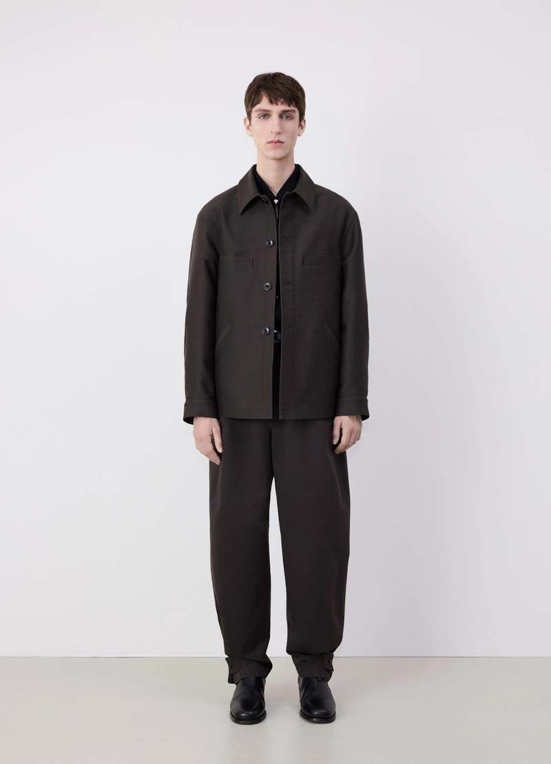 Lemaire Twisted Sleeve Workwear Jacket - Dark Brown | Garmentory