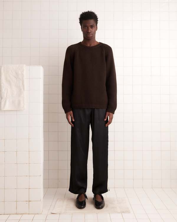 Bode Satin Track Pant - Black/Cream | Garmentory Bode Satin Track Pant - Black/Cream | Garmentory
