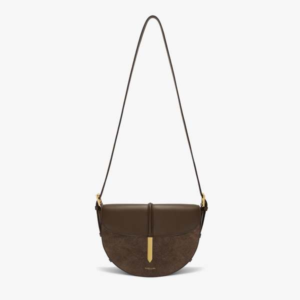DeMellier Tokyo Saddle Suede/ Smooth Leather Bag - Mocha | Garmentory