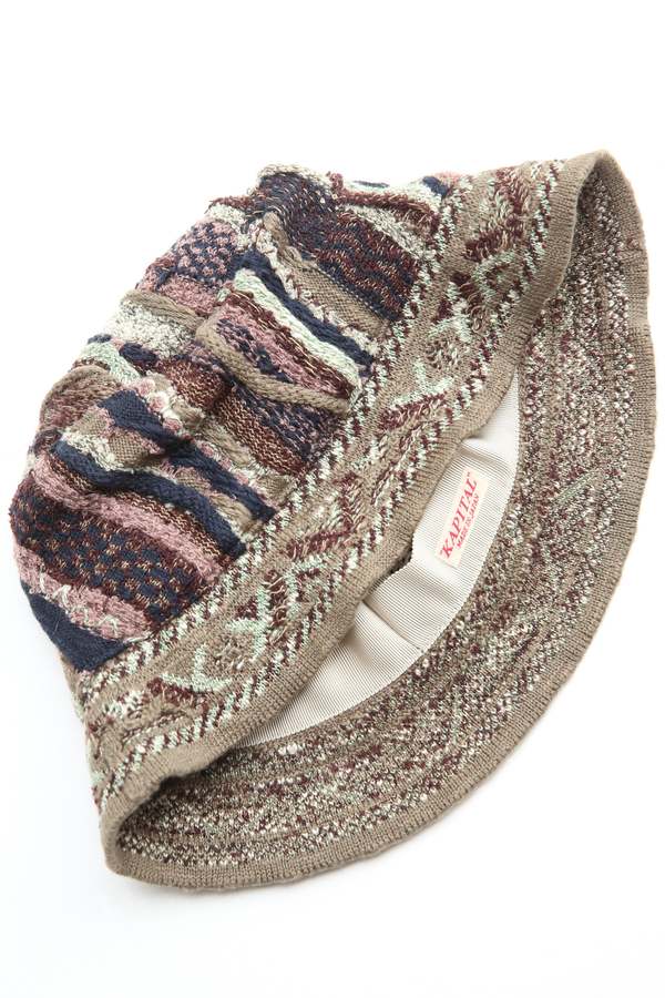 kapital キャピタル7G Knit Gaudy Bucket Hat Kapital 7G Knit Gaudy Bucket Hat, Navy – Glasswing
