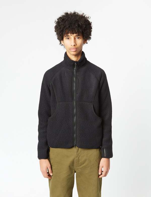 Snow Peak Thermal Boa Fleece Jacket Black on Garmentory