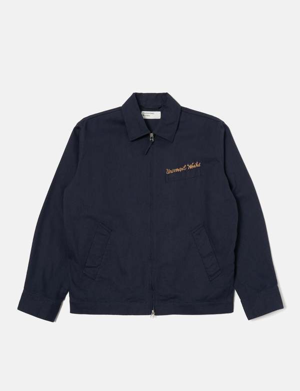 Universal Works Twill Windcheater Jacket - Navy Blue