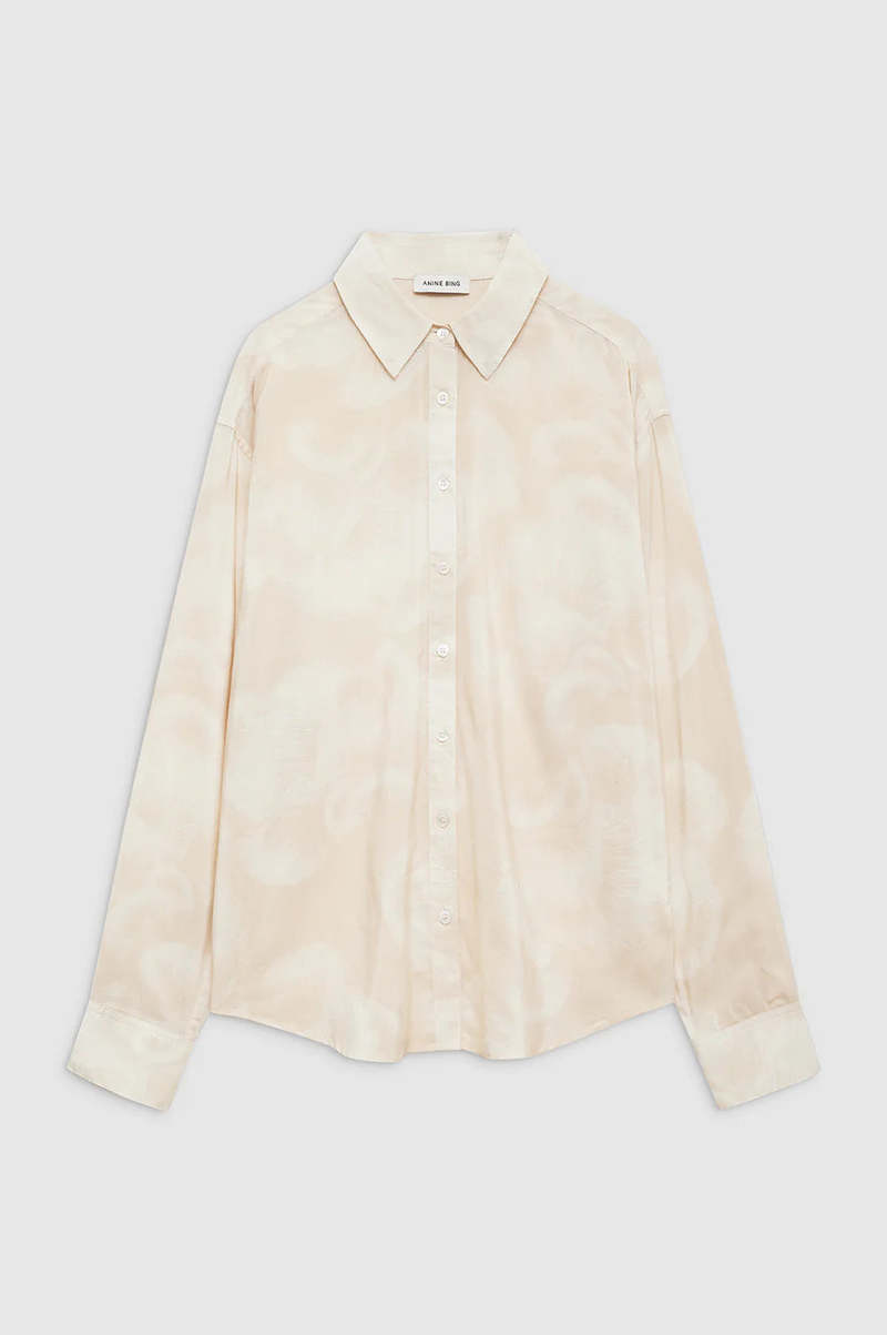Anine Bing Braxton Shirt - Oat Mushroom Print | Garmentory