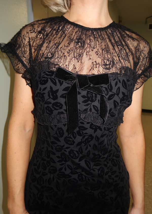 knee length dresses for ladies For Love & Lemons Midnight Velvet Sleeveless Mini Dress Black – blueandcream main image 0