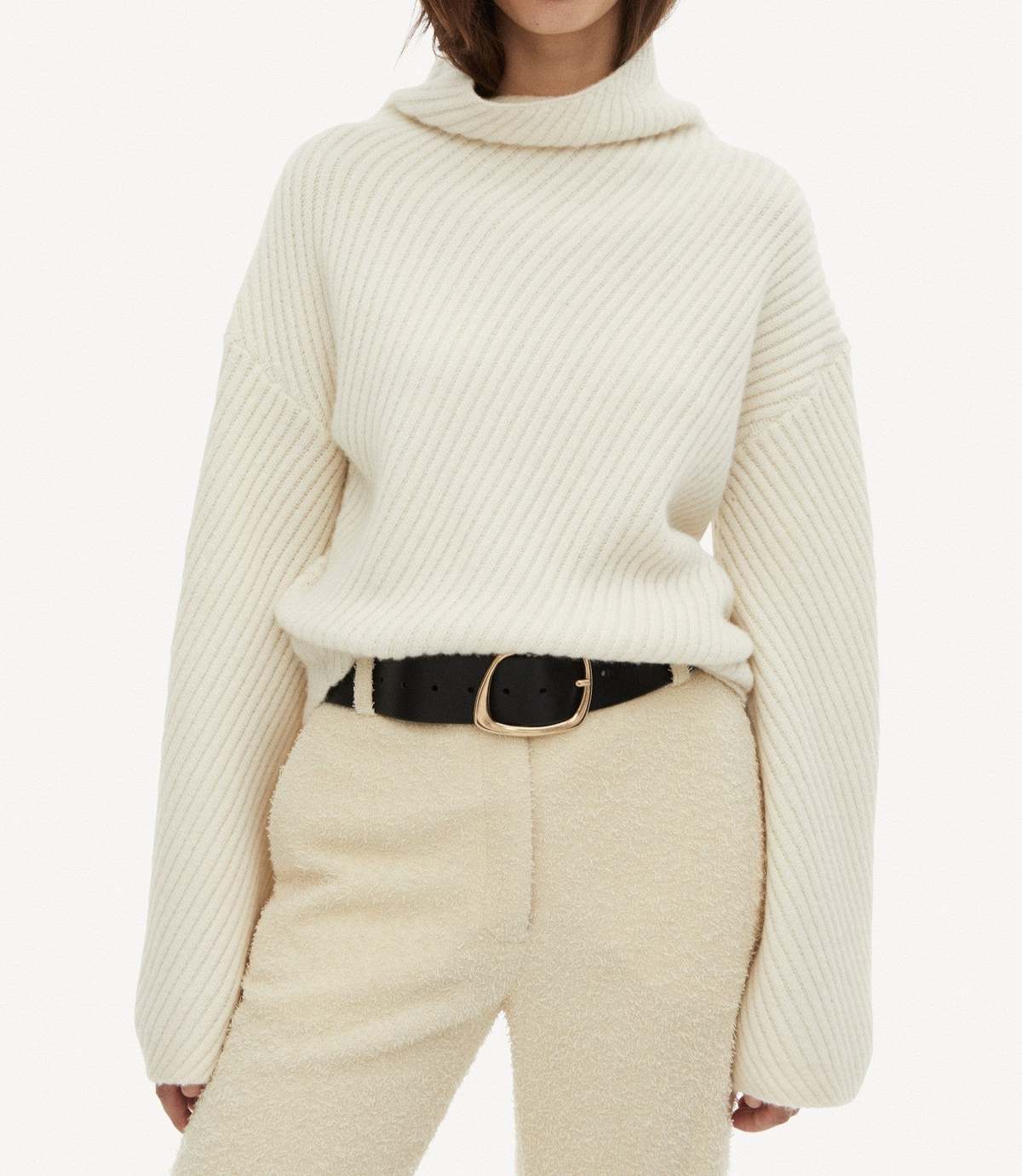 by malene birger ニット ケーブルニット 白 ホワイト By Malene Birger Ezra Sweater - Soft White | Garmentory