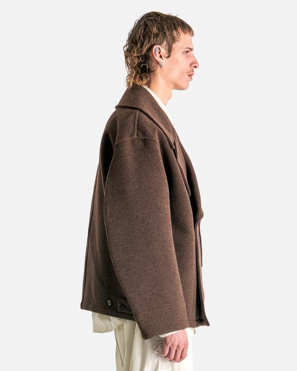 Lemaire Dispatch Peacoat - Brown Chine | Garmentory