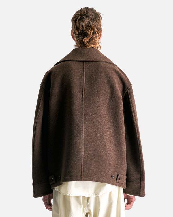 Lemaire Dispatch Peacoat - Brown Chine | Garmentory