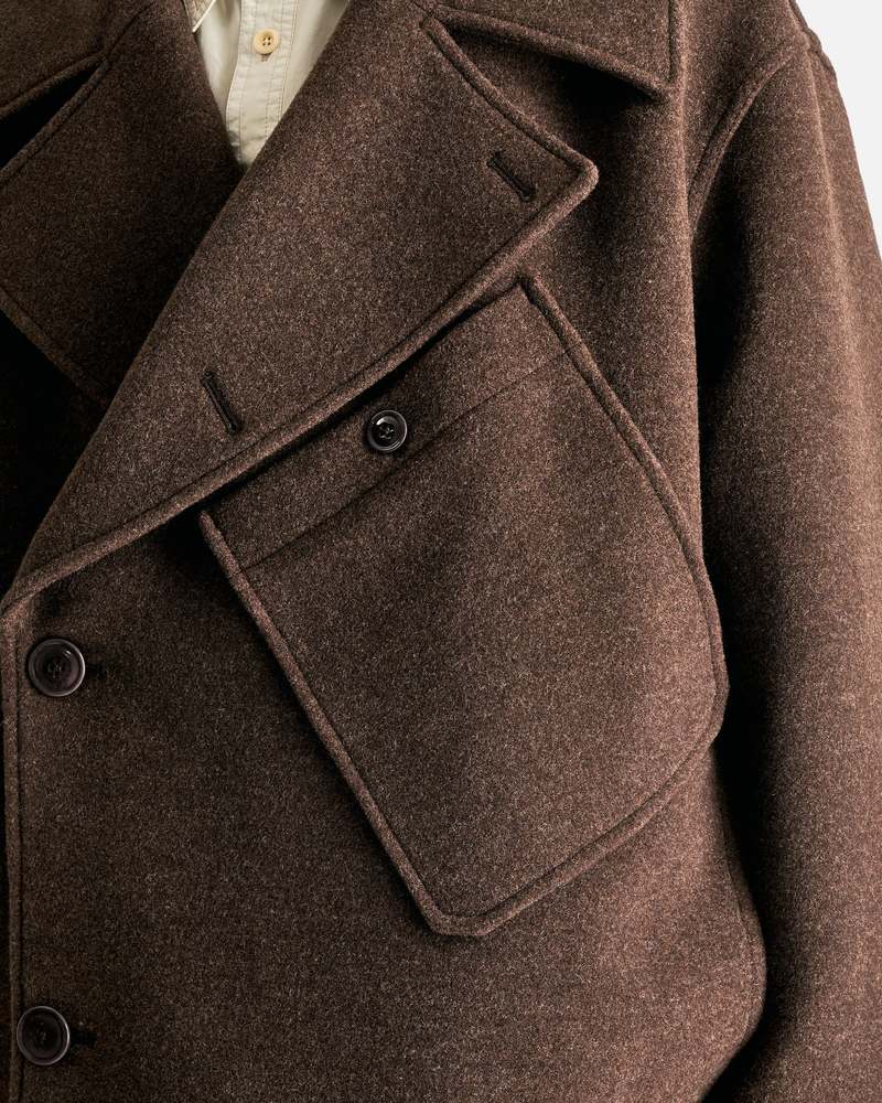 Lemaire Dispatch Peacoat - Brown Chine | Garmentory