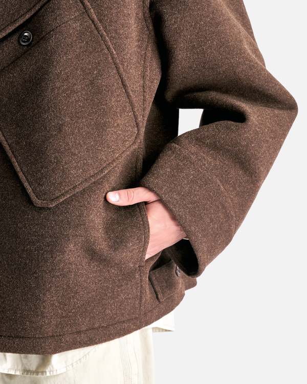 Lemaire Dispatch Peacoat - Brown Chine | Garmentory