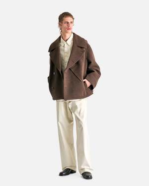 Lemaire Dispatch Peacoat - Brown Chine | Garmentory