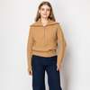 w. Cashmere Tori Fisherman Half Zip Up Cashmere Pullover - Sand - Thumbnail 1