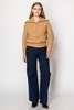 w. Cashmere Tori Fisherman Half Zip Up Cashmere Pullover - Sand - Thumbnail 2