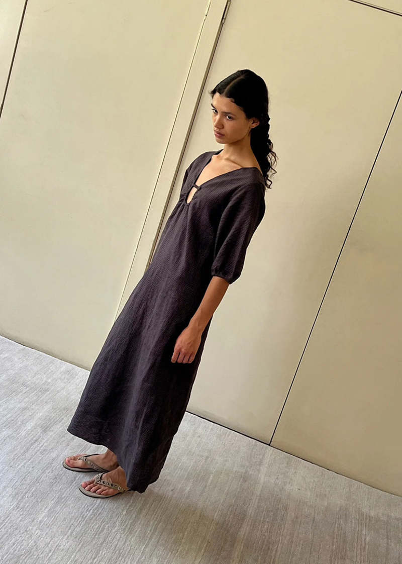 Deiji Studios The Squared Dress - Slate Check