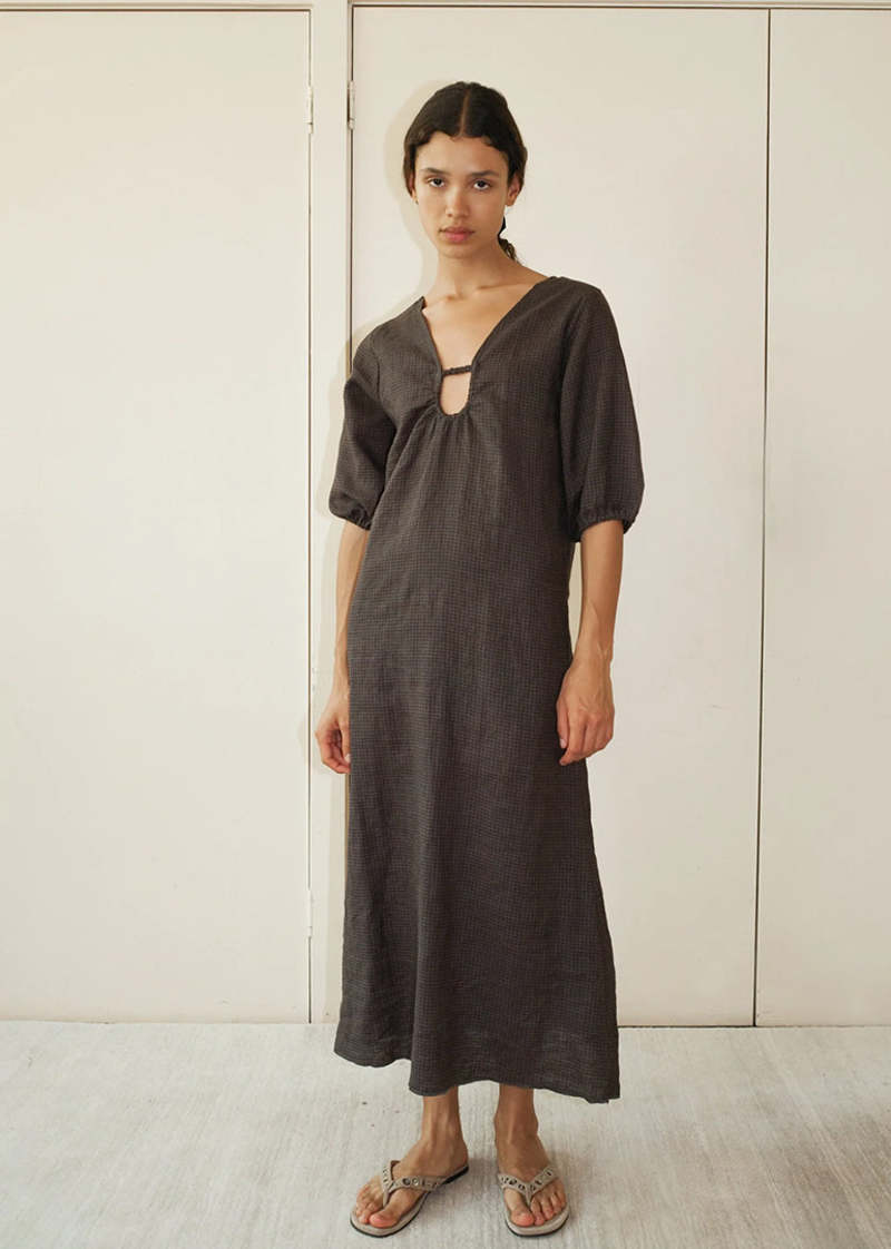 Deiji Studios The Squared Dress - Slate Check