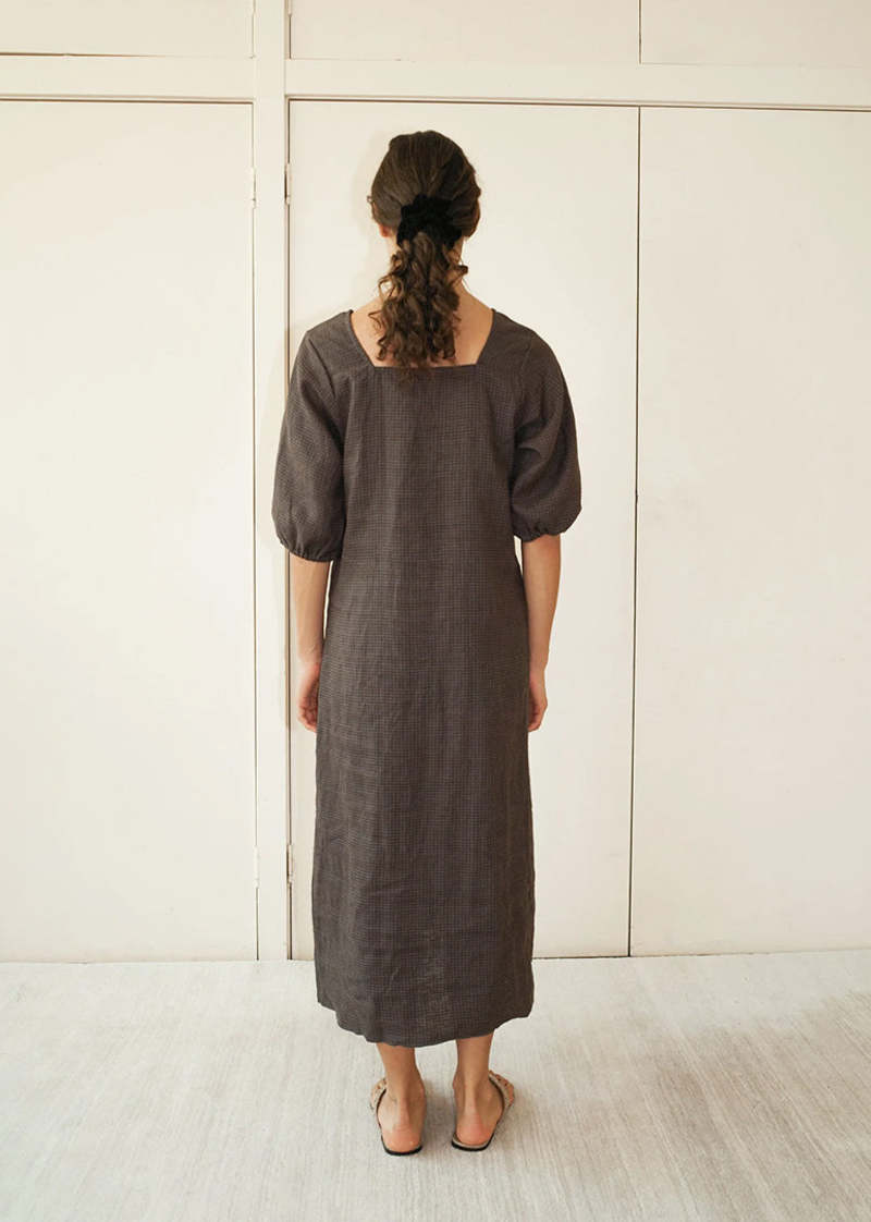 Deiji Studios The Squared Dress - Slate Check
