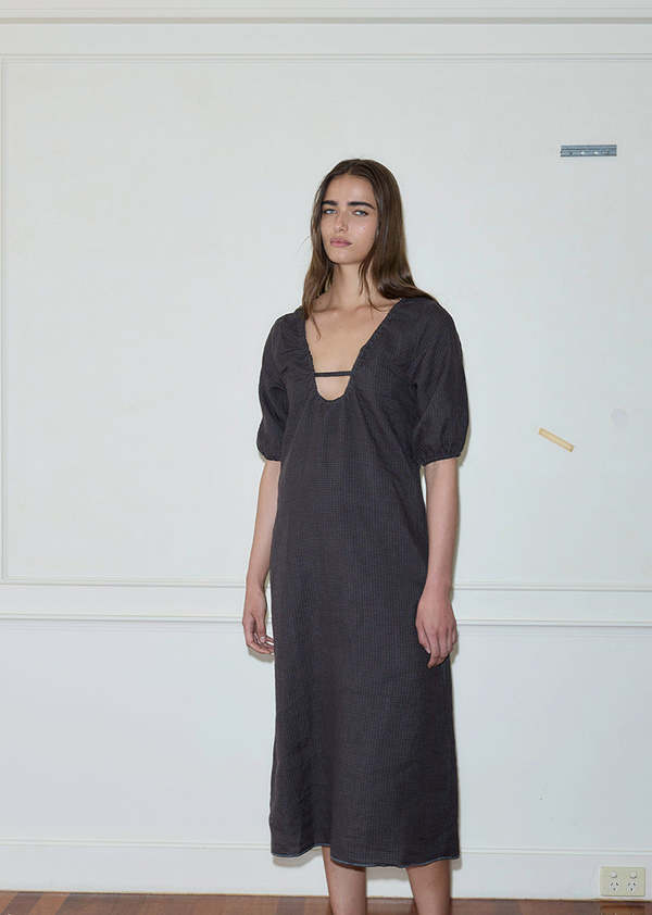 Deiji Studios The Squared Dress - Slate Check