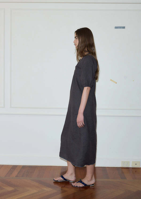 Deiji Studios The Squared Dress - Slate Check