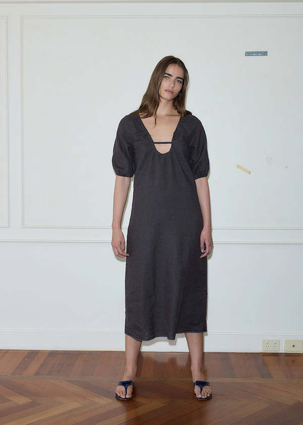 Deiji Studios The Squared Dress - Slate Check