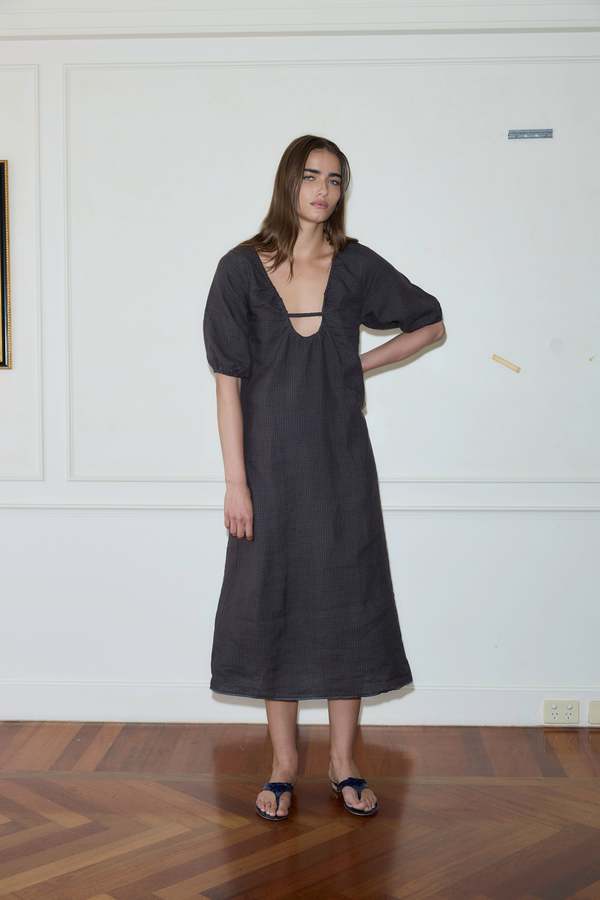 Deiji Studios The Squared Dress - Slate Check