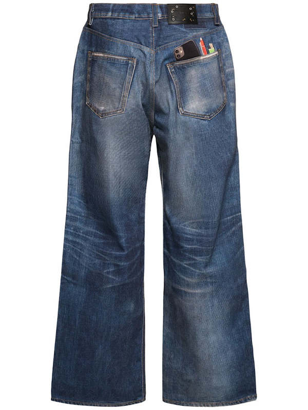 ANDERSSON BELL Trompe L'il Printed Denim Jeans - Blue | Garmentory