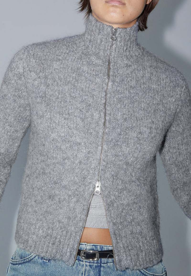 Paloma Wool Stadium Zip Knit Cardigan - Grey | Garmentory