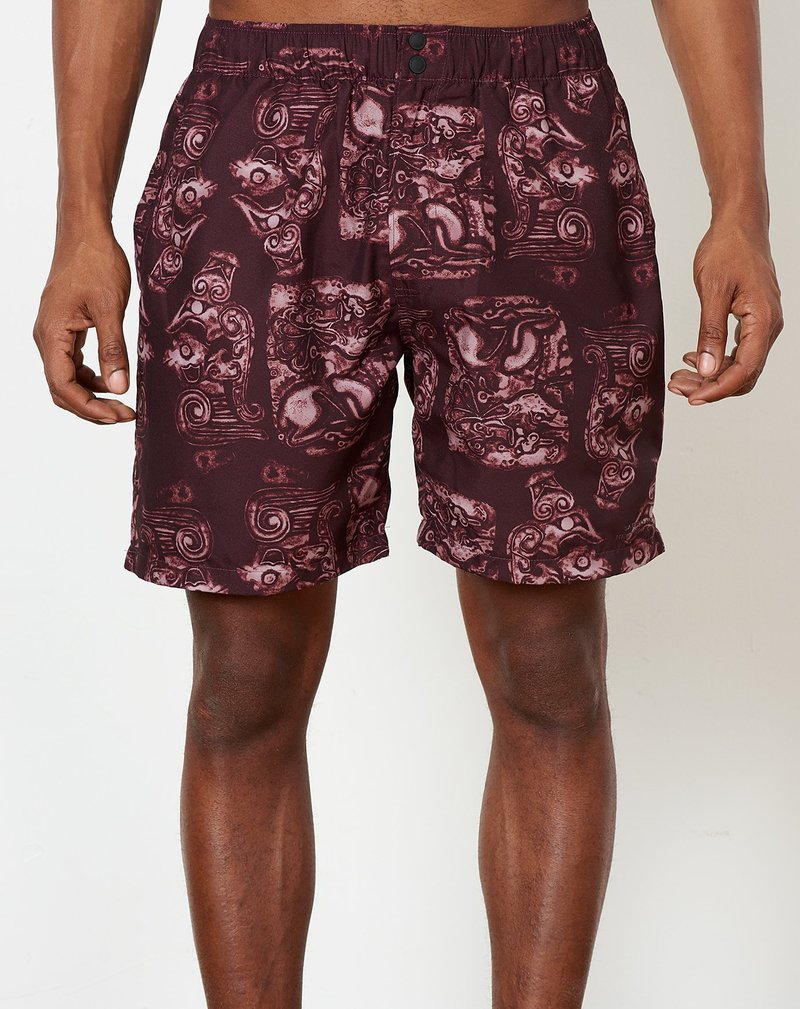 Saturdays NYC Trent Pendant Swim Short - Dark Mauve | Garmentory