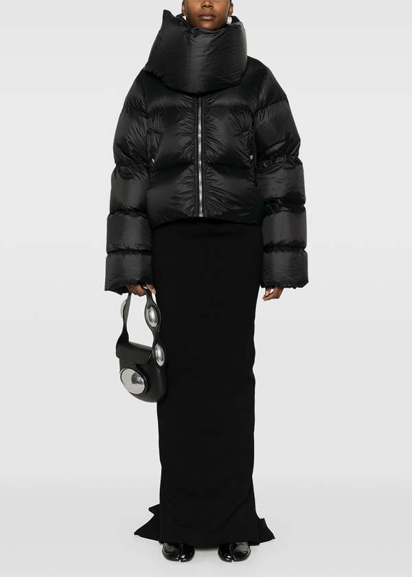 Rick Owens Funnel Neck Puffer Jacket - Black | Garmentory
