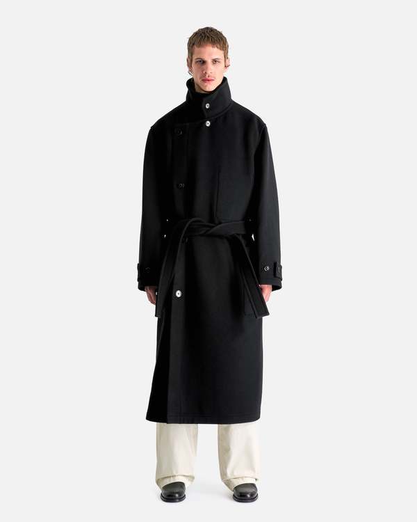 Lemaire Wrap Coat - Black | Garmentory