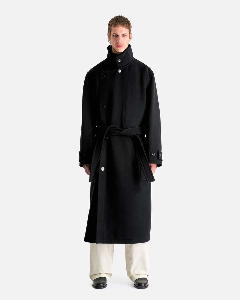 美品 LEMAIRE wrap coat black Men's Wrap Coat — Black – La Garçonne