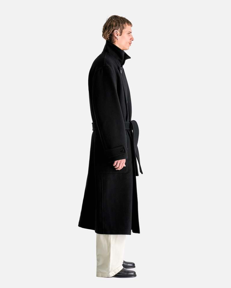 Lemaire Wrap Coat - Black | Garmentory