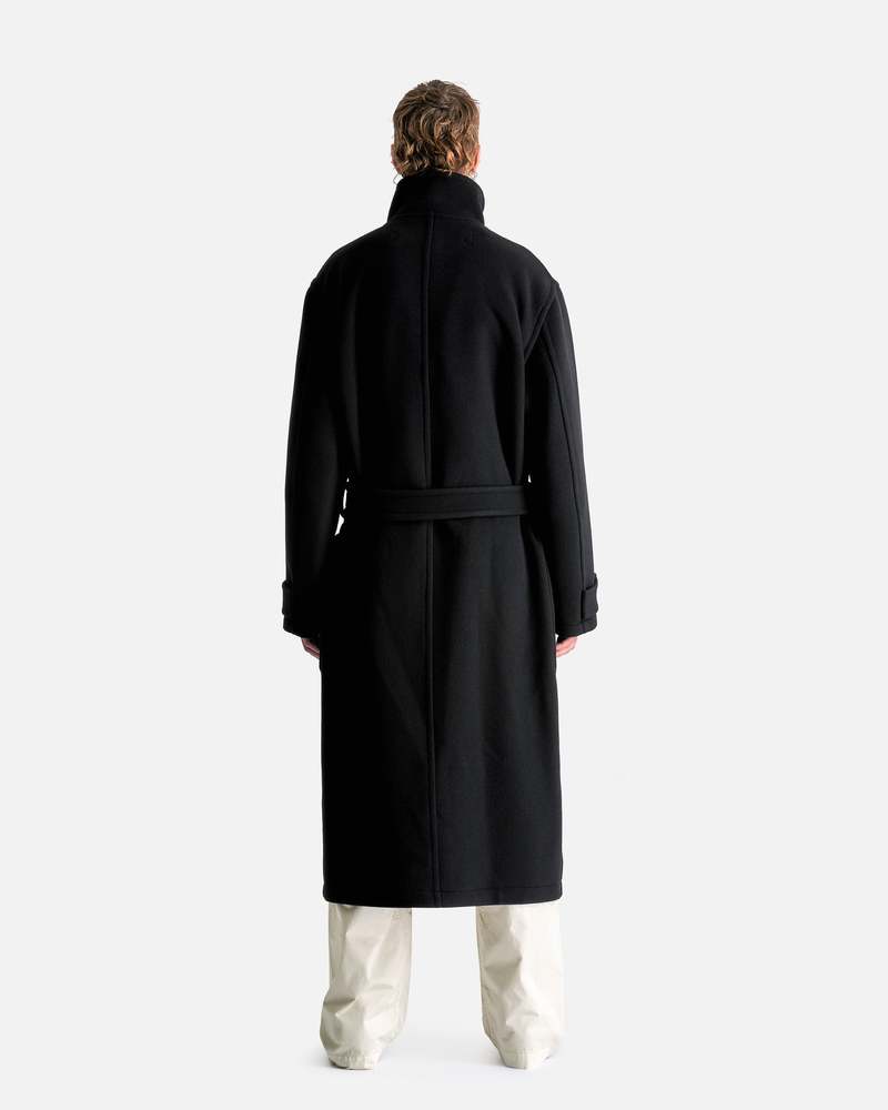 LEMAIRE wrap coat black Sサイズ Unisex Wool Wrap Coat — Black – La Garçonne