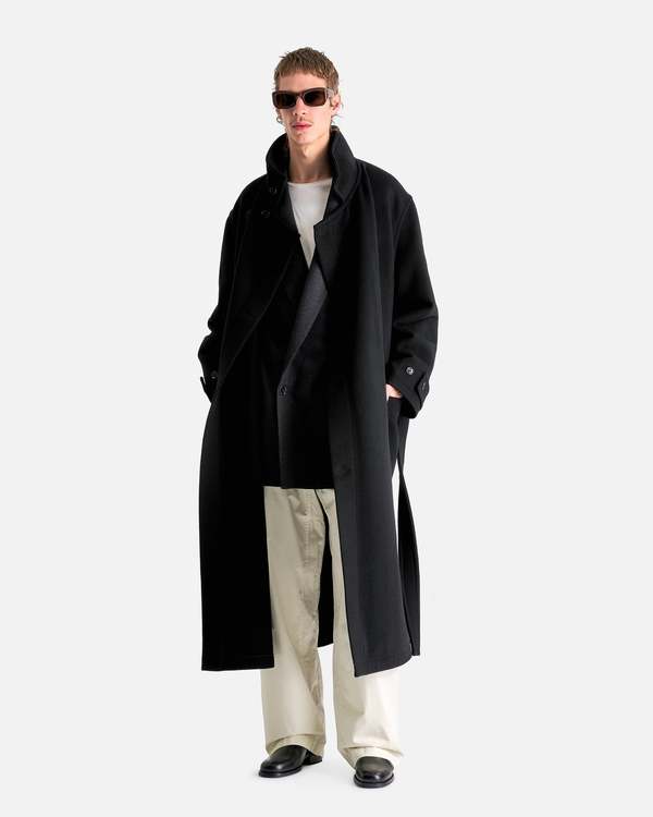 Lemaire Wrap Coat - Black | Garmentory