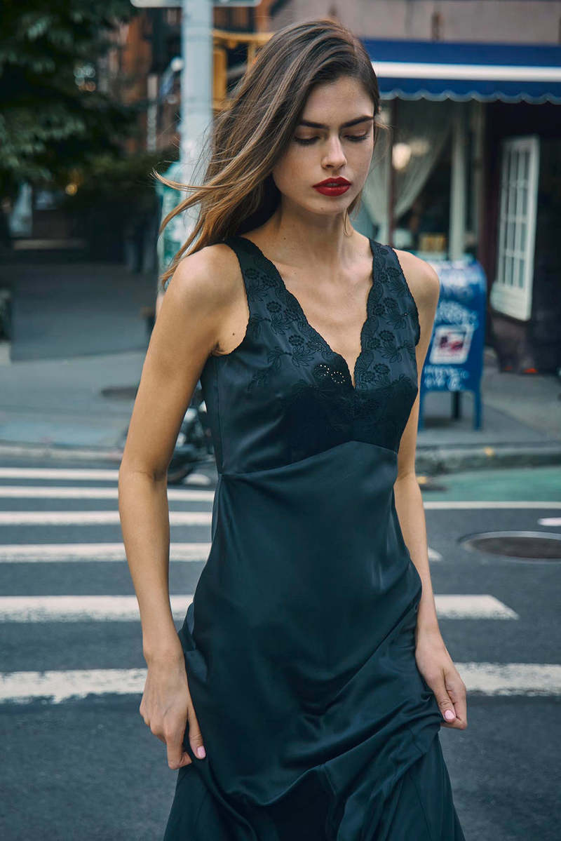 Hunter Bell Lulu Dress - Black Satin | Garmentory