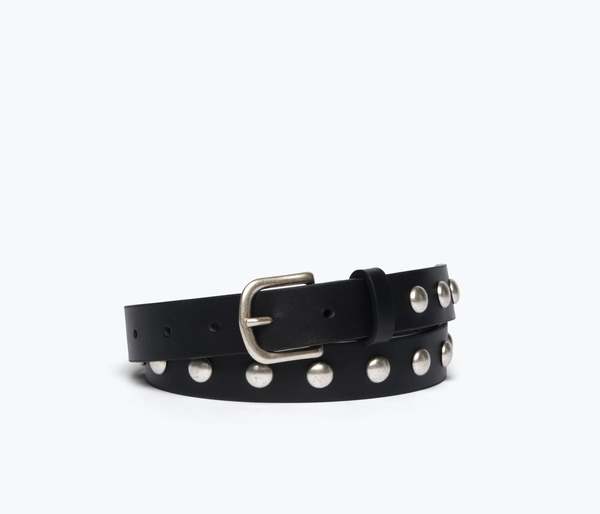 Freda Salvador Rebecca Studs Belt - Black Calf