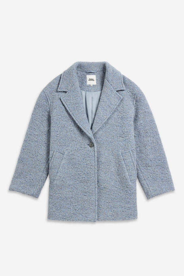 Future Classics Cocoon Boucle Jacket - Heather Captain Blue