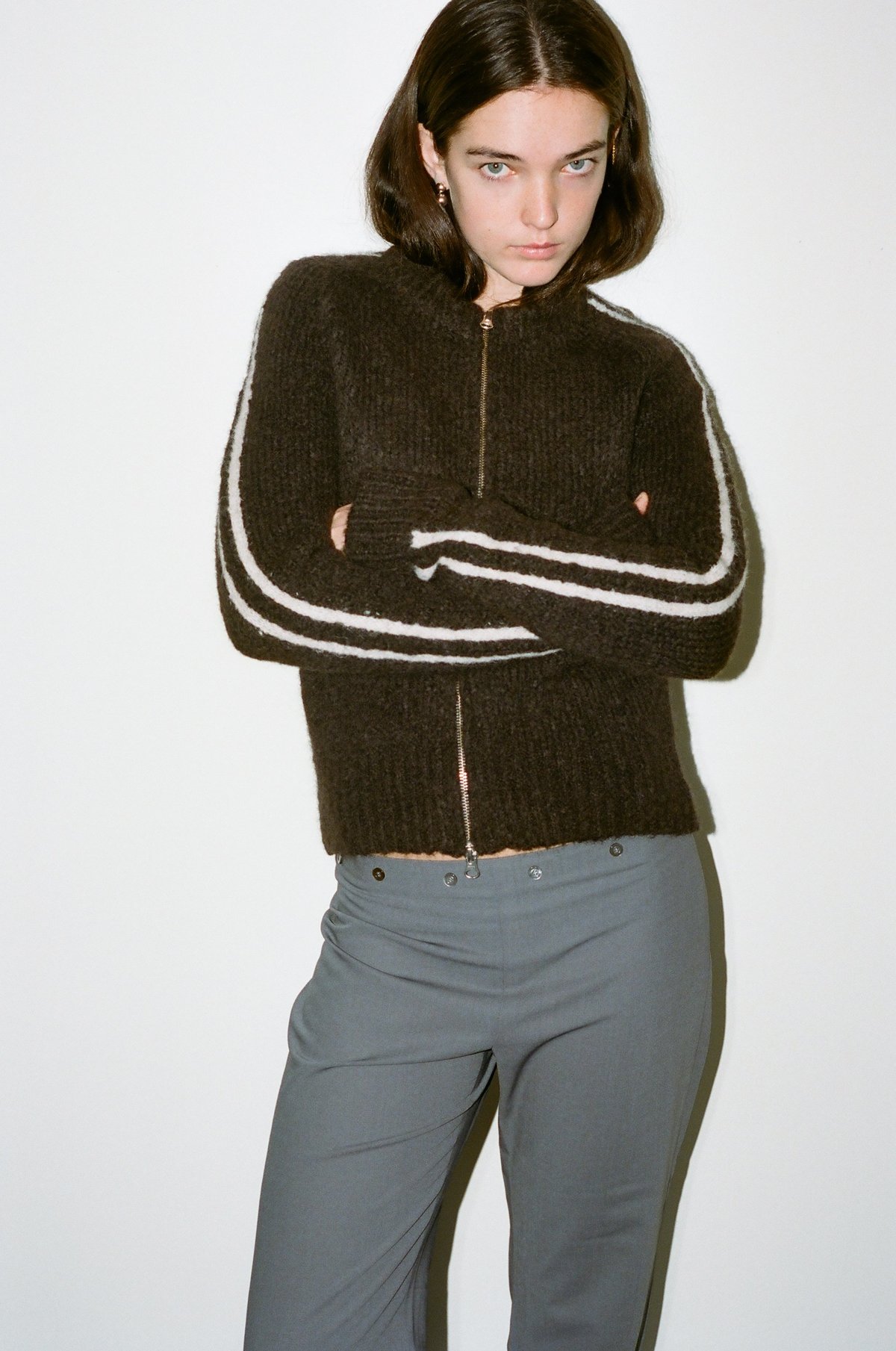 Paloma Wool Grand Slam Zip Up Cardigan - Brown | Garmentory