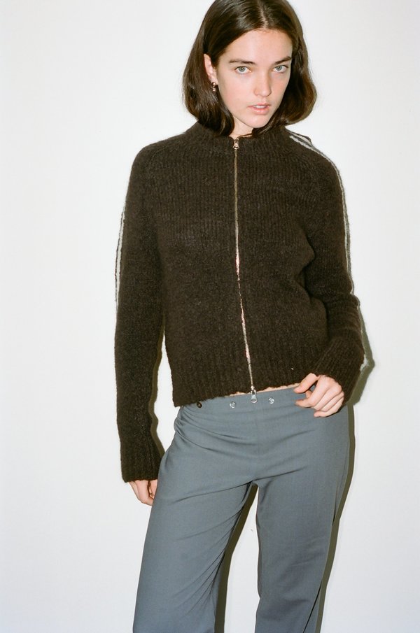 Paloma Wool Grand Slam Zip Up Cardigan - Brown | Garmentory