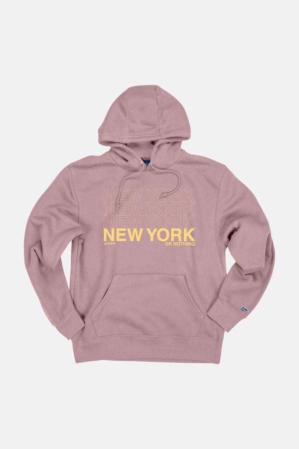 Blue&Cream New York or Nothing Hoodie - Dusty Pink/Yellow