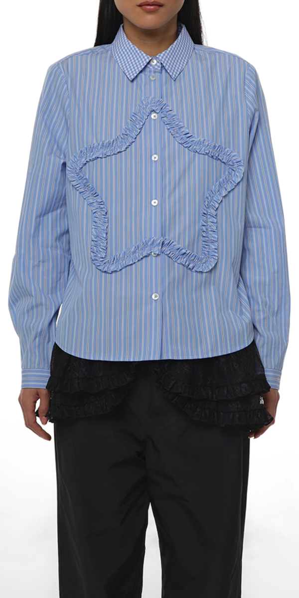 sandy liang シャツ　星　SIRIUS SHIRT ストライプ　青 Sandy Liang - Sirius Shirt | HBX - Globally Curated Fashion