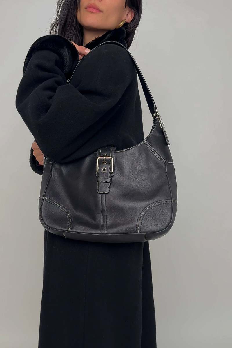 Vintage Coach Leather Shoulder Bag - Obsidian | Garmentory