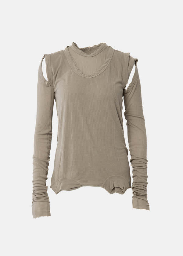 Rick Owens Cropped Banana T-Shirt - Pearl | Garmentory