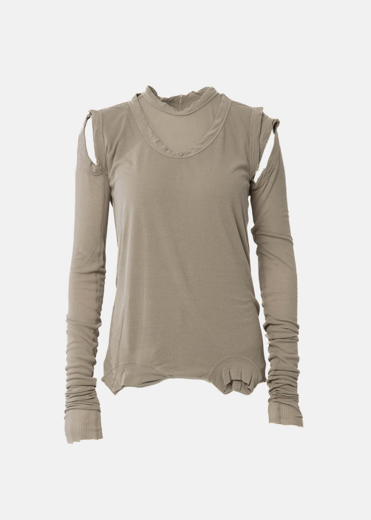 トップス Rick Owens CROPPED BANANA Rick Owens Cropped Banana T-Shirt - Pearl | Garmentory