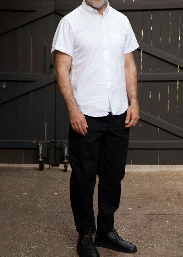 Steven Alan Crinkle Cotton Short Sleeve Single Needle Shirt