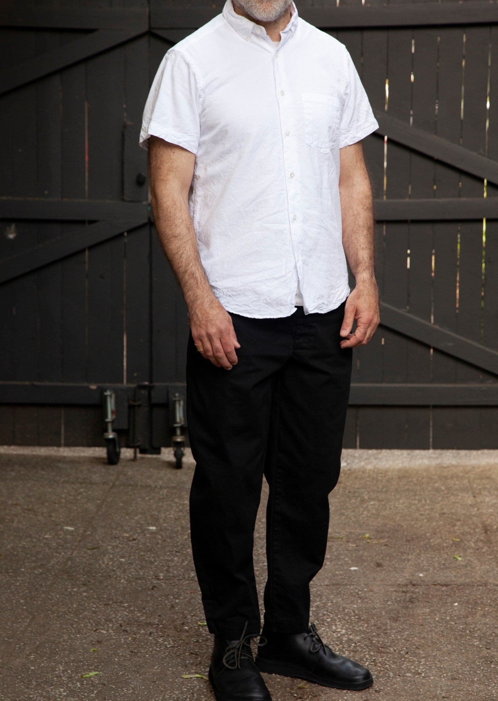 Steven Alan Crinkle Cotton Short Sleeve Single Needle Shirt