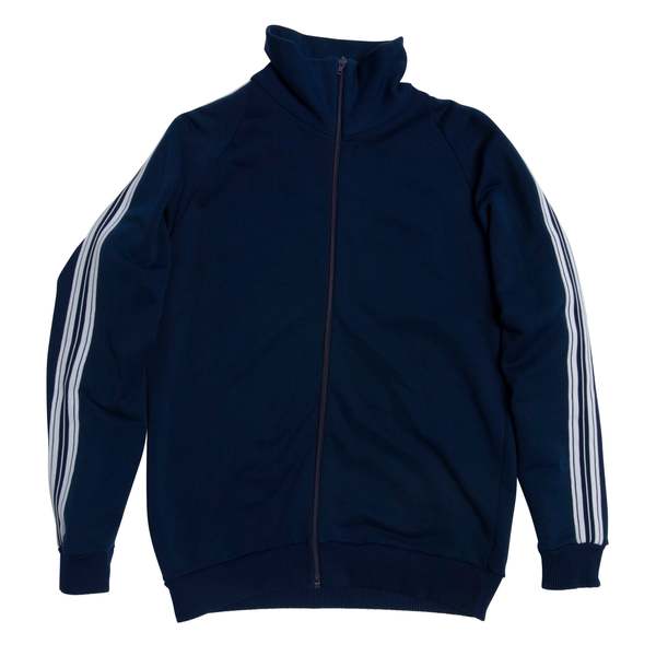 Sundazed Nylon Blend Fleece Double Knit Stripe Track Jacket - Navy