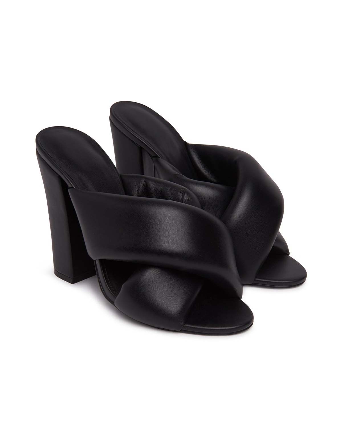 【SCENERITY】Padded Mule Cynthia Rowley Padded Crossed Mules - Black | Garmentory